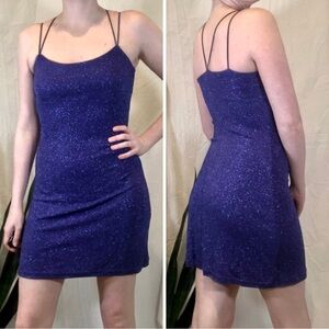 ❤️ LAST CHANCE Vintage 1990s Y2K Byer Too! Glitter Stretch A-Line Mini Dress